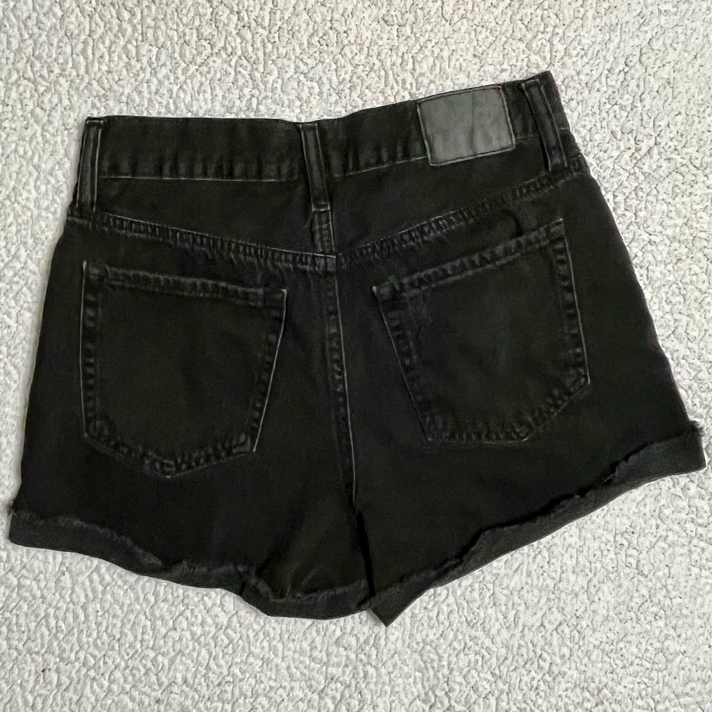 Aeropostale High-Waisted Distressed Black Denim Mom Shorts - Picture 9 of 9